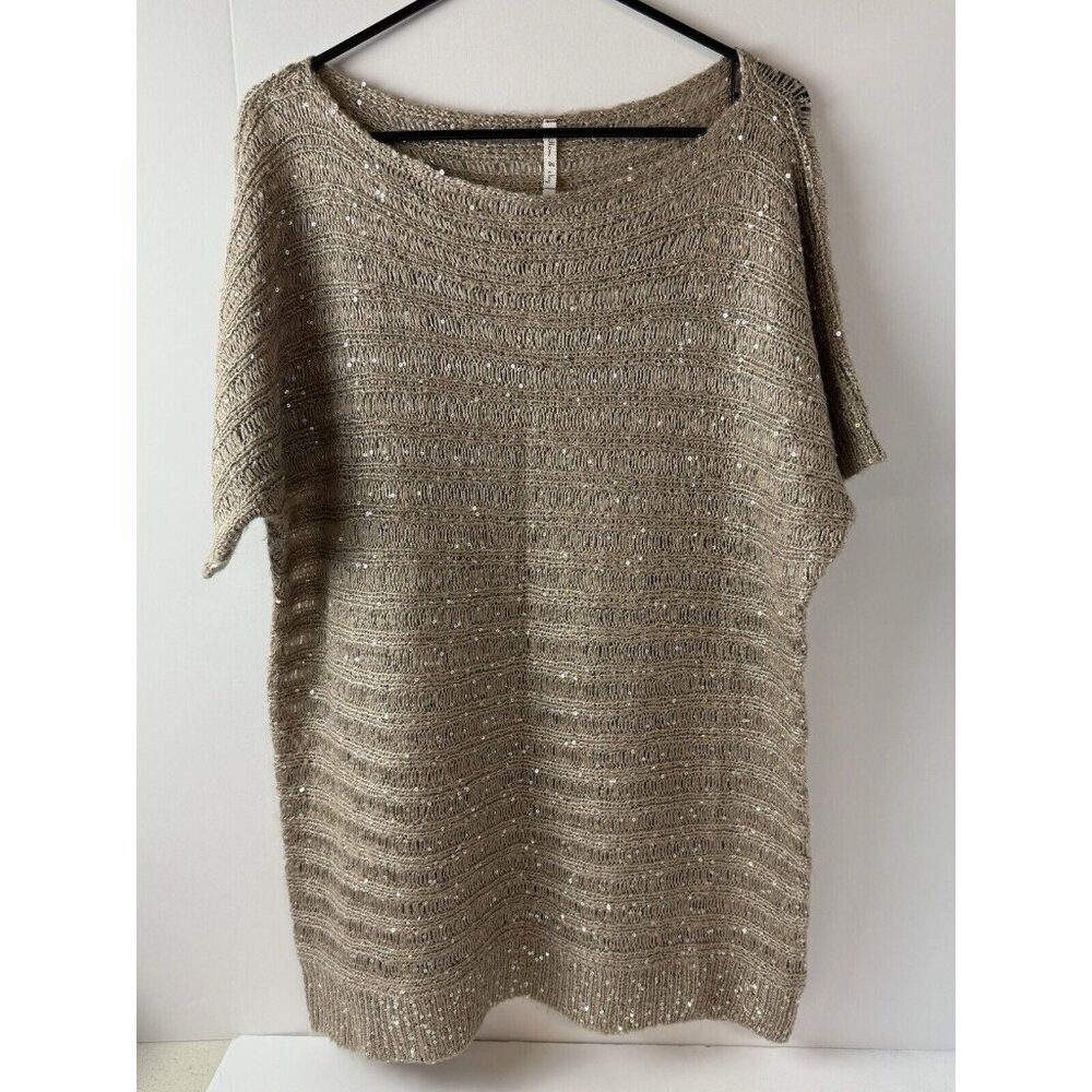 Anthropologie Willow‎ & Clay Top Sz S Mohair Knit Glitter Sequins Tunic